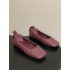 BV Charlotte Woven Ballet Flats - Retro Old Money Shoes- Burgundy