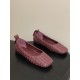 BV Charlotte Woven Ballet Flats - Retro Old Money Shoes- Burgundy