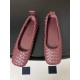 BV Charlotte Woven Ballet Flats - Retro Old Money Shoes- Burgundy