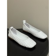 BV Charlotte Woven Ballet Flats - Retro Old Money Shoes- White