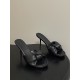 BV Cherry Knotted Leather Mules - Flat / 5cm / 9cm Heels - Black