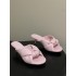 BV Cherry Knotted Leather Mules - Flat / 5cm / 9cm Heels - Pink