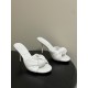 BV Cherry Knotted Leather Mules - Flat / 5cm / 9cm Heels - White
