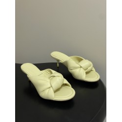 BV Cherry Knotted Leather Mules - Flat / 5cm / 9cm Heels - Yellow