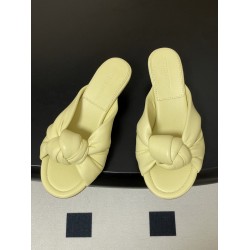 BV Cherry Knotted Leather Mules - Flat / 5cm / 9cm Heels - Yellow
