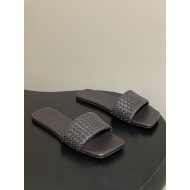 BV Palazzo Woven Leather Slides - Brown