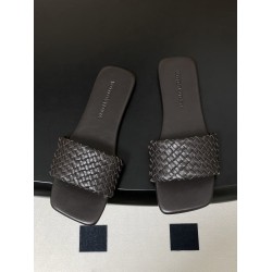 BV Palazzo Woven Leather Slides - Brown