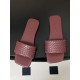 BV Palazzo Woven Leather Slides - Burgundy
