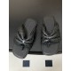 BV Salsa Puffy Woven Leather Thong Sandals- Black