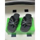 BV Salsa Puffy Woven Leather Thong Sandals- Black