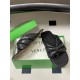 BV Salsa Puffy Woven Leather Thong Sandals- Black