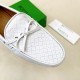 BV Men's intrecciato Loafers - Premium Calfskin Driving Shoes - White