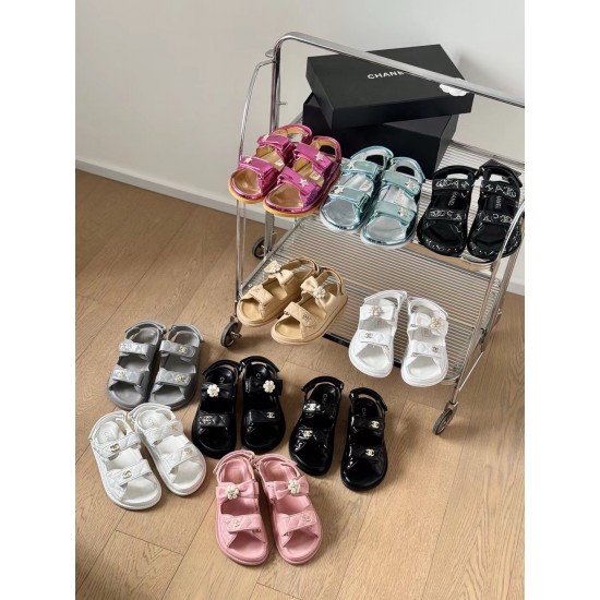 Chanel Dad Sandals Collection | Real Calf Leather, Canvas & Quilted Slides