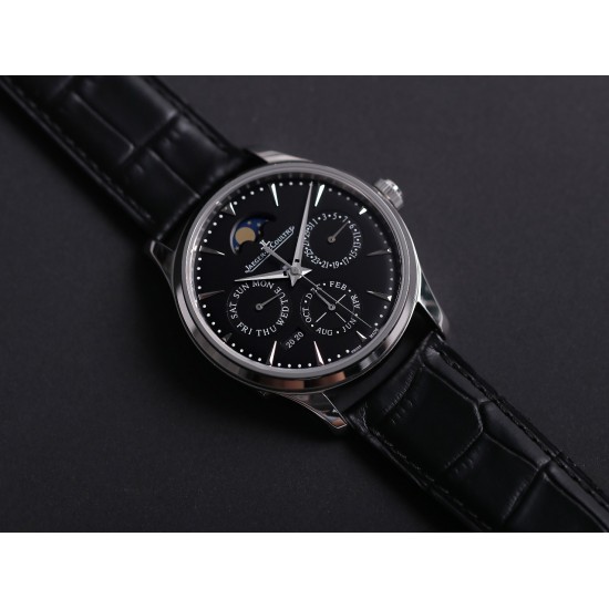 JLC Master Ultra Thin Perpetual Calendar - V9 Factory Black Dial 1308470