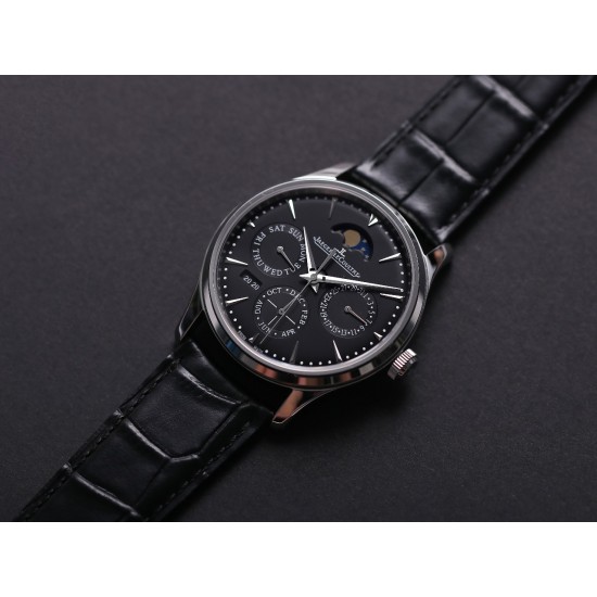 JLC Master Ultra Thin Perpetual Calendar - V9 Factory Black Dial 1308470