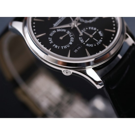 JLC Master Ultra Thin Perpetual Calendar - V9 Factory Black Dial 1308470