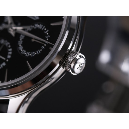 JLC Master Ultra Thin Perpetual Calendar - V9 Factory Black Dial 1308470