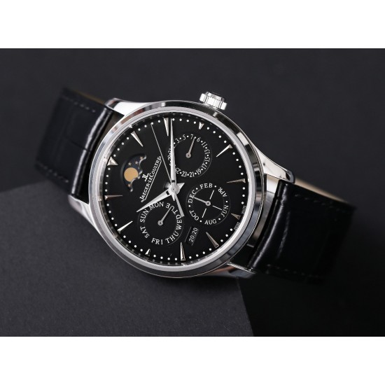 JLC Master Ultra Thin Perpetual Calendar - V9 Factory Black Dial 1308470