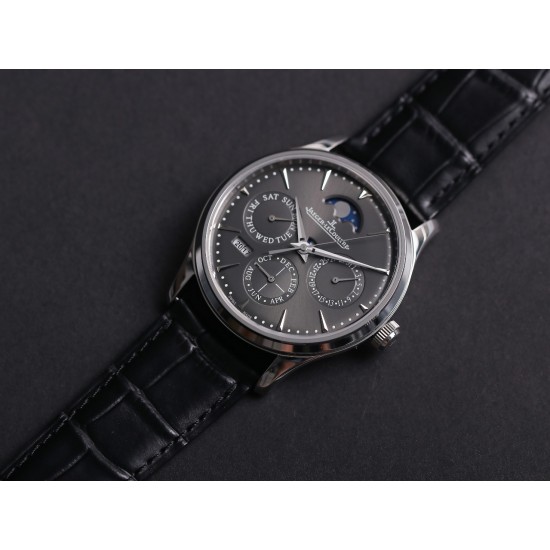 JLC Master Ultra Thin Perpetual Calendar - V9 Factory Slate Grey Dial 130354J