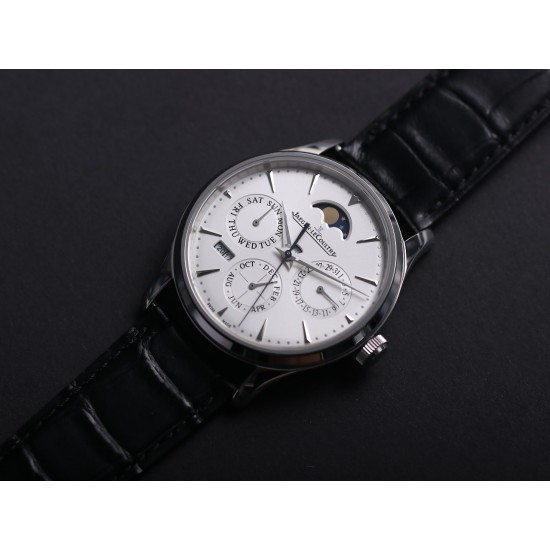 JLC Master Ultra Thin Perpetual Calendar - V9 Factory White Dial 130842J