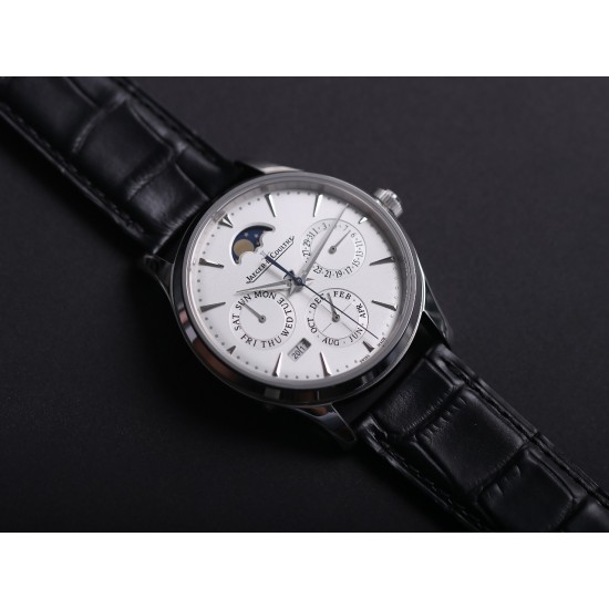 JLC Master Ultra Thin Perpetual Calendar - V9 Factory White Dial 130842J