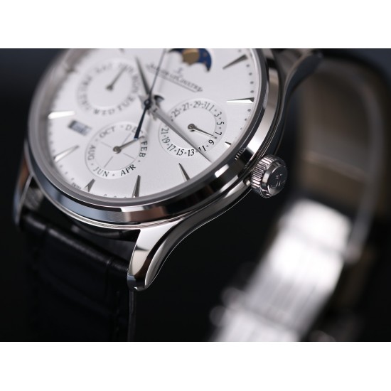 JLC Master Ultra Thin Perpetual Calendar - V9 Factory White Dial 130842J