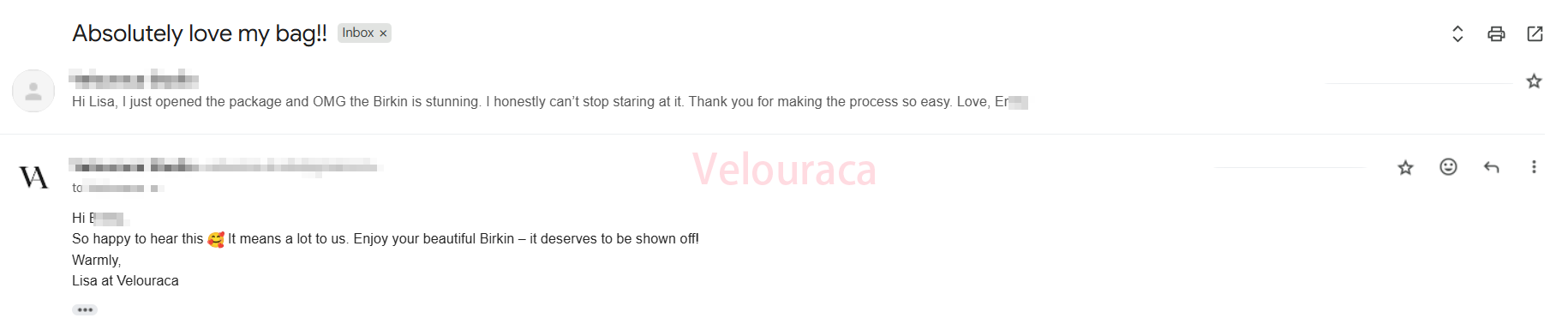Customer feedback screenshot 2